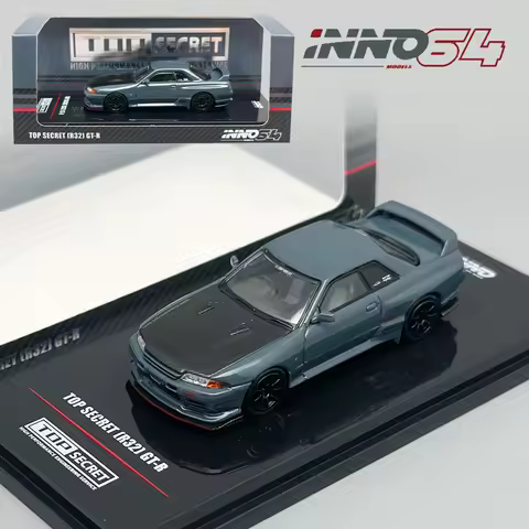 INNO 1:64 TOP SECRET R32 GTR Stealth Grey Alloy Car model