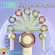 Portable Mini USB Fan 15000mAh Foldable / LED Display Portable Handheld Fan 6-Speed Wind Neck Fan Wi