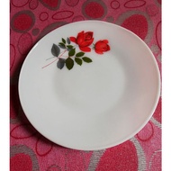 1960an Vintage Pyrex June Rose ORIGINAL Dinner/Side Plate Saiz 10inci Pinggan Piring Pyrex June Rose