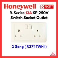 Honeywell R-Series 2 Gang 13A 250V Switch Socket Outlet R2747WHI