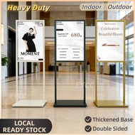 Floor Poster Sign Standee Outdoor Indoor Heavy Duty Advertising Easel Banner Stand Black White Gold 