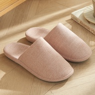 Genuine Japan Imported MUJI Unprinted Simple Plain Cotton Slippers Home Indoor Four Seasons Lovers T