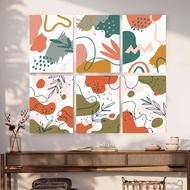 【Set of 6 】Abstract Wall Art / Paint by Numbers / Boho Botanical Wall Decor / Botanical Decoration P