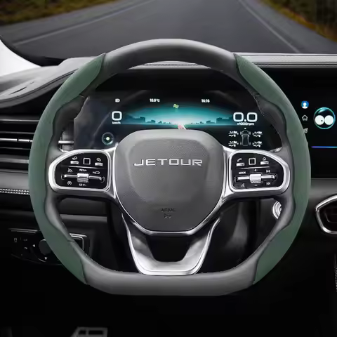 Applicable to ​ Jetour Snap-On Segmented Suede Steering Wheel Cover with Anti-Slip Quick-Install Des