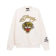 Men Women Same Style Loose All-Match Ed Hardy Tiger Head logo Print Large Size Round Neck Pullover S