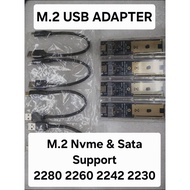 M.2 SSD Nvme & Sata Sata to Type C Adapter Support 2280 2260 2242 2230