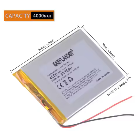 3Lines 357590 4000mAh 3.7V Rechargeable Lithium Li-ion Polymer Battery for 7" Digma Hit 3G ht7070mg 