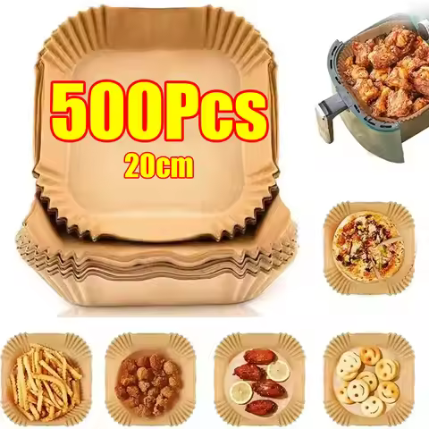 50-500Pcs Disposable Air Fryer Paper Oven Paper Nonstick Air Fryer Baking Paper Round Square Air Fry