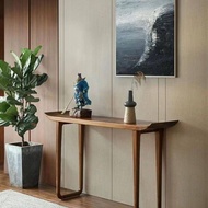 solid wood foyer table, Zen offering table, narrow table tilted desk, hotel end view table