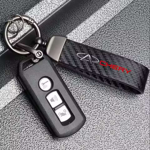 Car Carbon Fiber Style Keychain Carbon Fiber Leather Key Chain For Chery Tiggo 7 Pro 8 4 3 2 5X Amul