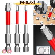 JANELAXE932QW Screwdriver Bit, Alloy Steel 6.35mm Hex Shank Electric Screwdriver Bit, High Torque HR