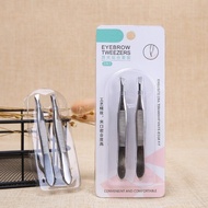 2Pcs/Set Professional Stainless Steel Hair Removal Clip Eyebrow Tweezers Makeup Tool