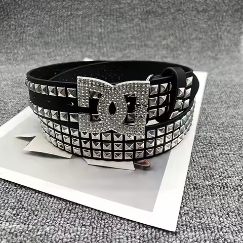 2026 Luxury Punk Belt for Women&Men–YK2 luxury rhinestone punk belt hot fashion rivet leather embedd