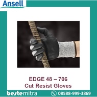 JTTOP" ANSELL EDGE 48-706 SAFETY GLOVES ANTI-SLIP FLEXIBLE