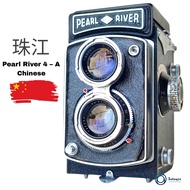 กล้องฟิล์ม Pearl River TLR 120 film camera 75mm F3.5 lens 6x6 Camera งานสวยสะสม