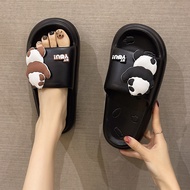 Cartoon Panda Slippers Women's Summer Indoor Bathroom Slippers Thick-Soled Non-Slip Cute Panda Slipp