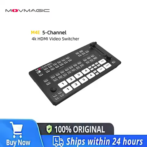 MOVMAGIC M4E 4K HDMI Switcher 5CH 8Layer Chroma Key PTZ Control USB3.1 for Virtual Studio Live Strea