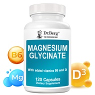 Dr.Berg Magnesium Glycinate 400mg + B6 D3 | 2-in-1 Night & Muscle Support | High Absorption