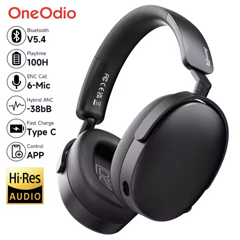 Oneodio SuperEQ A200 ANC Wireless Bluetooth 5.4 Headphones Active Noise Canceling Over Ear Headset W