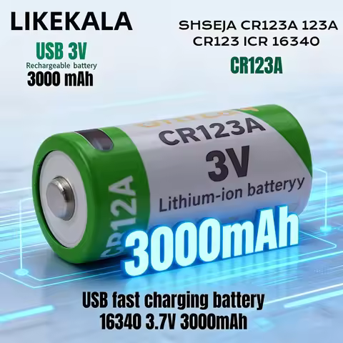 USB Rechargeable CR2/CR123A Battery 2000mAh/3000mAh 3V Lithium-ion Batteries Fast Charging for Camer