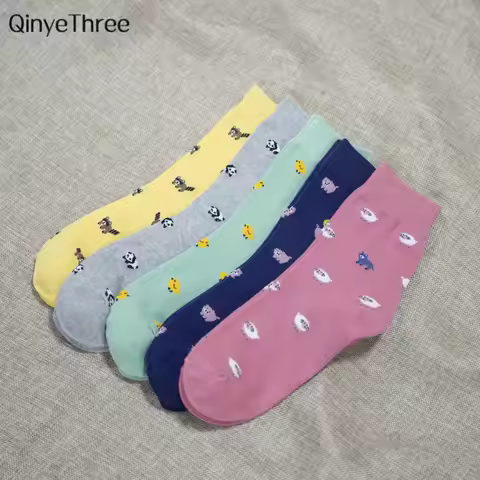 Fashion Small Cute Animal Cartoon Socks Spring Women Soft Cotton Sokken With Chick Raccoon Little Sh