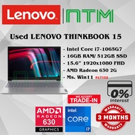 #LT152 Used LENOVO THINKBOOK 15 Performance Laptop intel i7-1065G7 16GB 512GB SSD AMD RADEON 630 2G 