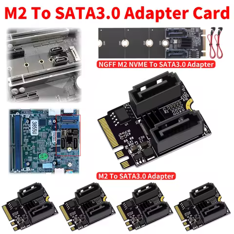 M2 To SATA3.0 Hard Disk Adapter Card Without Driver Installation KEY A + E WIFI M.2 To SATA Expansio
