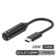 10PCS/lot DC 4.5x3.0mm to USB Type-C PD 65W Fast Charging Cable Adapter Converter Type C PD Power Ja