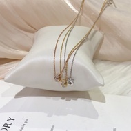 Exclusive Design Italy Au585 (14K) 28 Points Natural Diamond Clavicle Chain, Necklace 24 Hours Shipp