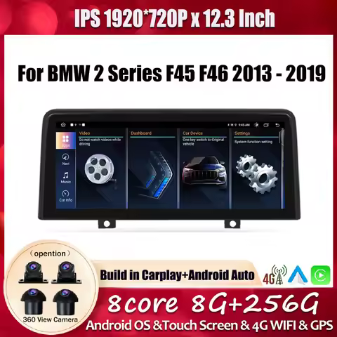 For BMW 2 Series F45 F46 2013 - 2019 12.3" Android 15 wireless Carplay WIFI Touch Screen Android Car