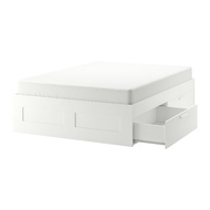 BRIMNES 床框附抽屜, 白色/lönset, 150x200 公分