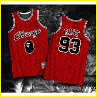◱ ❈ ☾ 2022! BAPE x BULLS | BAPE #93  JERSEY | Full Sublimation Jersey