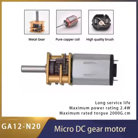 DC 3V/6V/12V N20 Mini Micro Metal Gear Motor with Gearwheel DC Motors 30/50/60/100/150/200/300/500/1