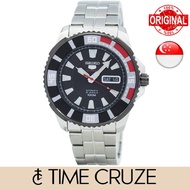 [Time Cruze] Seiko 5 Sports SRP207  Automatic Divers Stainless Steel Black Dial Men Watch SRP207K1 SRP207K