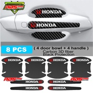 8pcs New Honda Car Door Handle Protector 3D Carbon Stickers