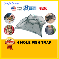Comfy Living 4 Hole Fish Trap Bubu Payung Ikan Peralatan Barang Memancing Jala Udang Mata Halus Gala