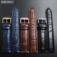 Seiko Leather Strap Suitable for Seiko5 Presage Premier Cowhide Watch Strap Pin Buckle Men and Women