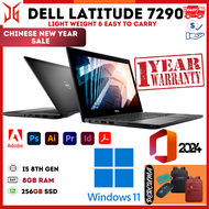 DELL Latitude 7290 Laptop - i5 8th Gen 16GB RAM 512GB SSD Windows 11 Pro 12.5" HD Display
