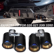 Quad Carbon Fiber Exhaust Tip For BMW G20 G21 330i 320d 330d 325i Muffler Tip Exhaust Nozzle Exhaust