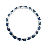 FAR EAST 18K/750 Gold Blue Sapphire Diamond Tennis Bracelet