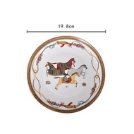 2023 New Dinner Plates Luxury War Horse Bone China Dinnerware Set Royal Feast Porcelain Western Plat