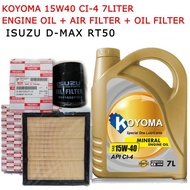 ISUZU D-MAX RT50 OIL FILTER + AIR FILTER + KOYOMA 15W40 CI-4 7LITER ENGINE OIL DMAX D MAX
