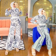 2023 New Dress Muslimah Women Fashion Retro Floral Knitting Set Baju Raya kanak kanak