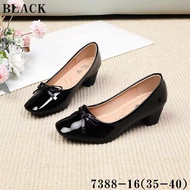 G7388-16 2 Inch Glossy Leather Black Shoes for Women Elegant Design Comfortable & Stylish
