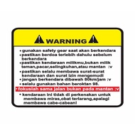 WARNING STICKERS