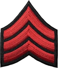 Papapatch Chevrons Sergeant E-5 Stripes US Army Rank Sew on Iron on Arms Shoulder Embroidered Appliq