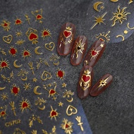 Nail sticker Star/Sun/Moon sticker Gold Silver nail art sticker