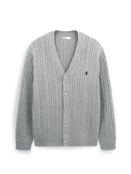 AIIZ (เอ ทู แซด) - AIIZ เสื้อคาร์ดิแกนคอวีผู้ชาย ผ้าถักทอลายเคเบิล AIIZ Mens Cable Flat Knit Cardiga