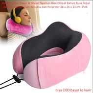Comfortable Foldable U-Shaped Travel Neck Pillow Made of Thick Foam with Fabric Lining beludru and P
