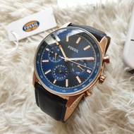 Fossil BQ2449 Sullivan Quartz Multifunction Chronograph Watch Blue Dial Stainless Steel Case Blue Le
